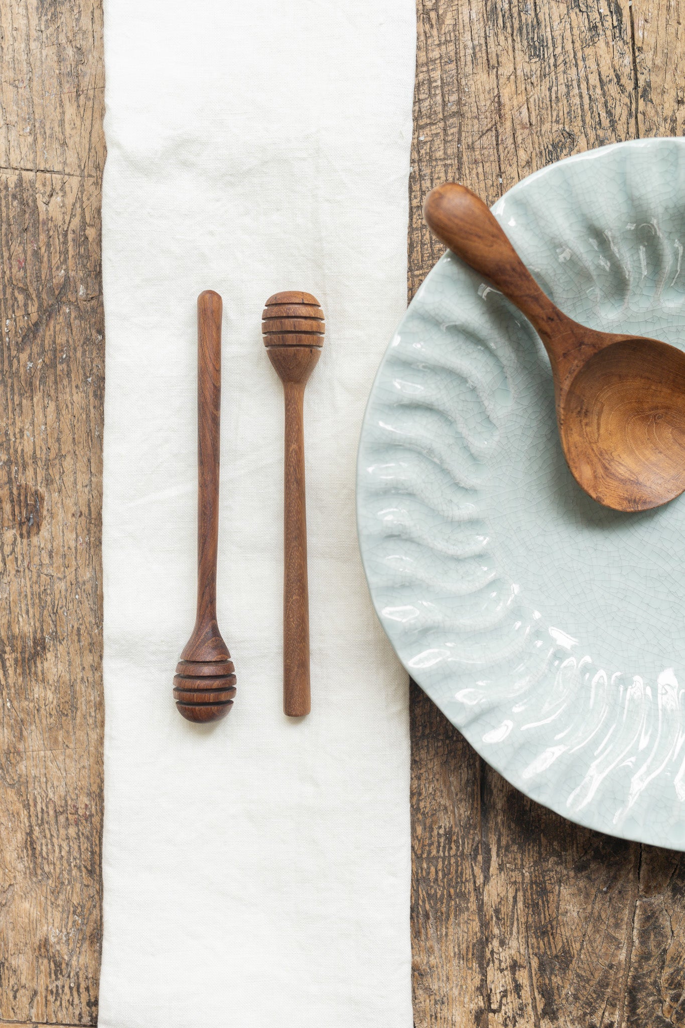 wooden honey spoon by original home in setting