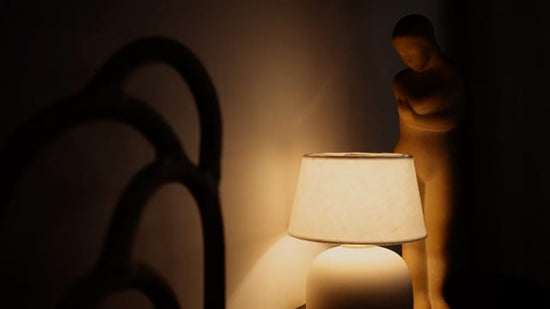 Video of the Torso Portable Table Lamp Sand by Menu.