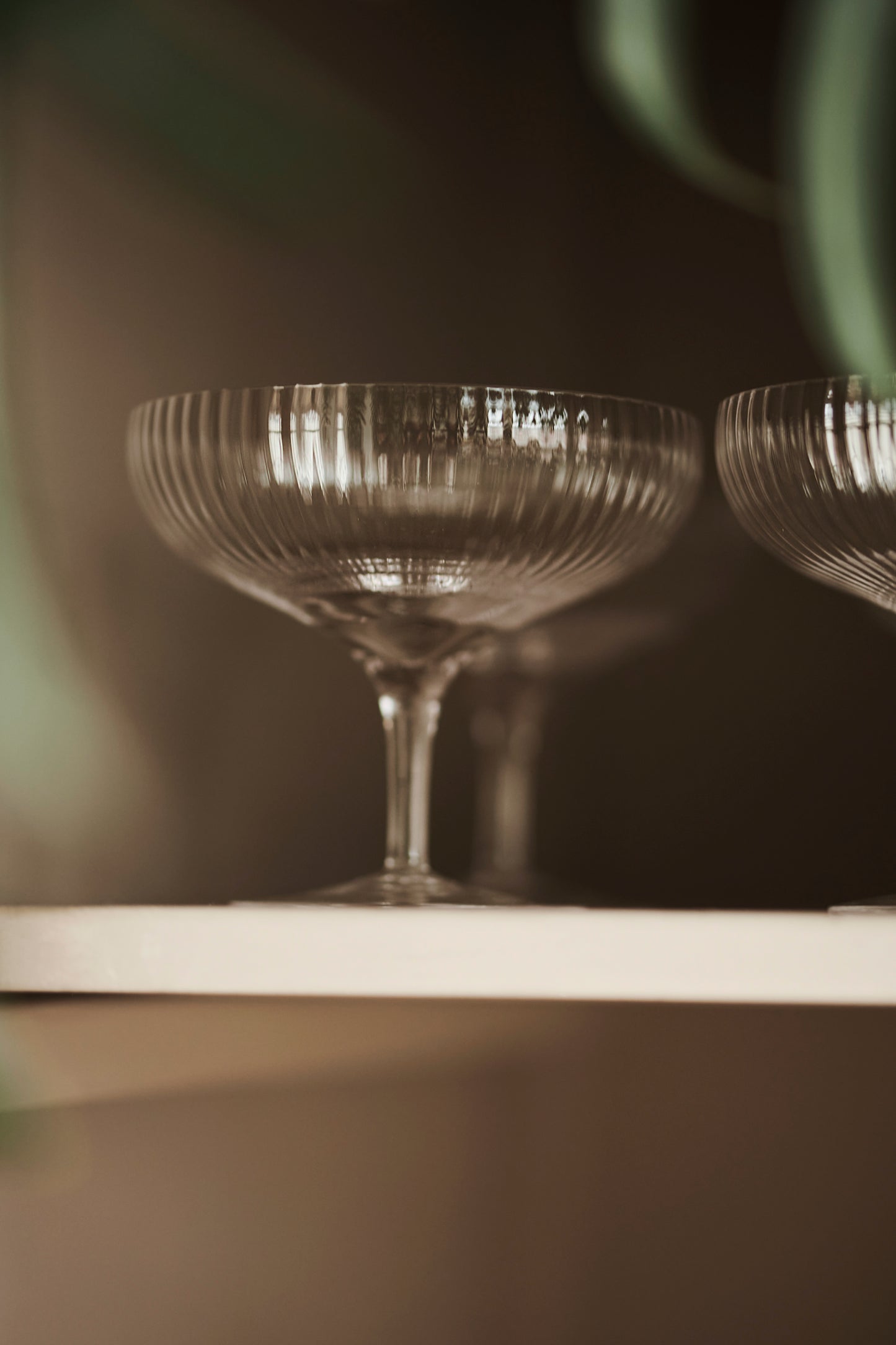 Close-up of the Inku Champagne Coupe by Serax.