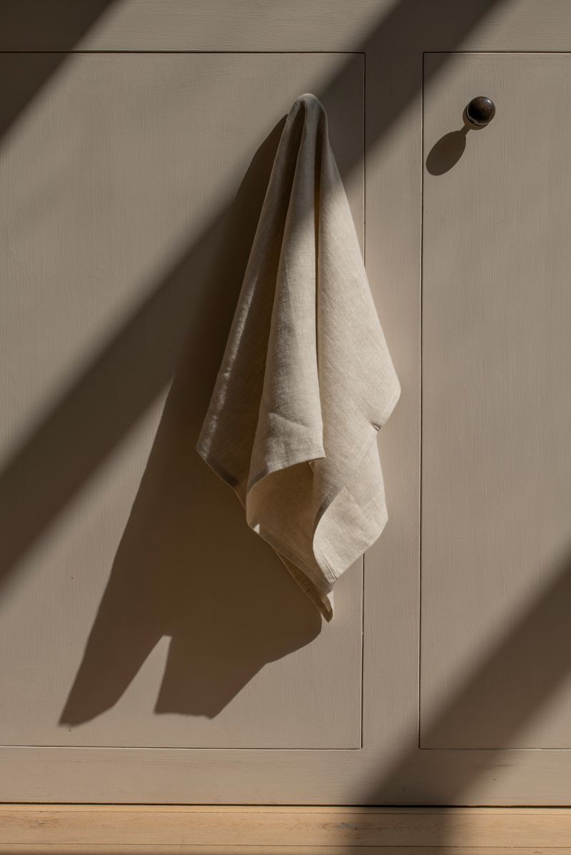 Linen Tea Towel by Timeless Linen in Oatmeal.