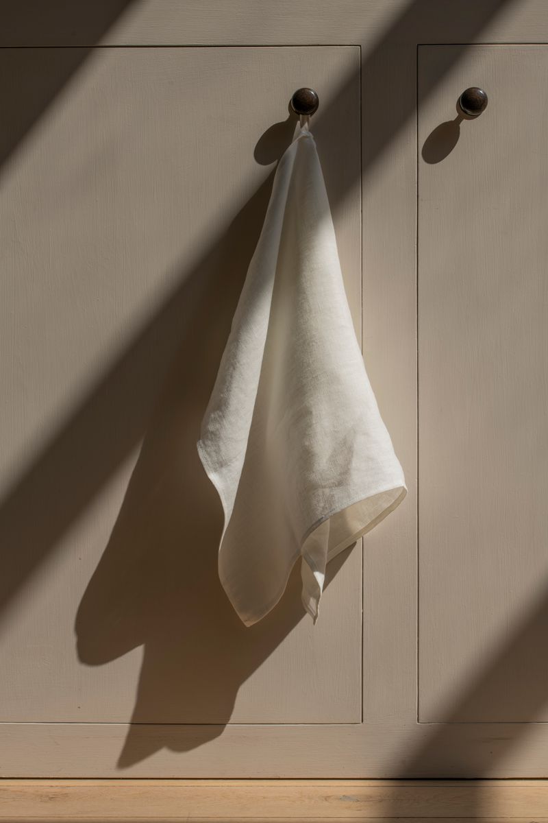 Linen Tea Towel by Timeless Linen in Off White.