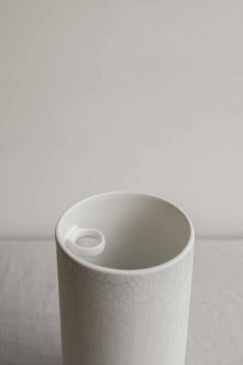 Details of the Jars Anse Vase Crackled Glaze by Jars Ceramistes.