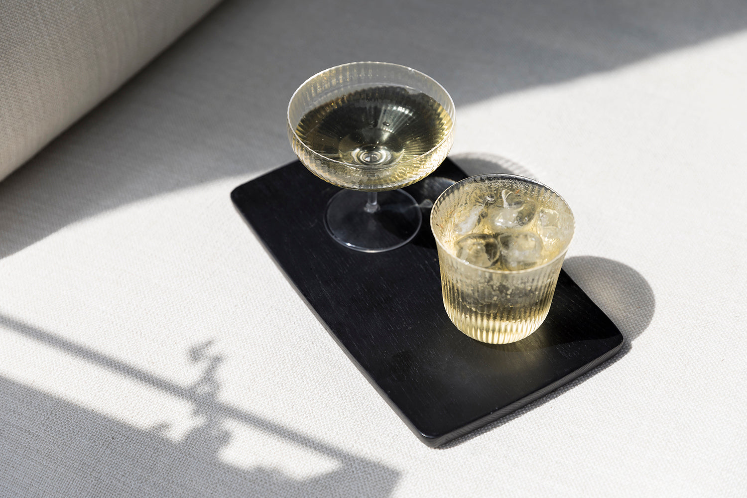 Inku Champagne Coupe with matching glass by Serax.