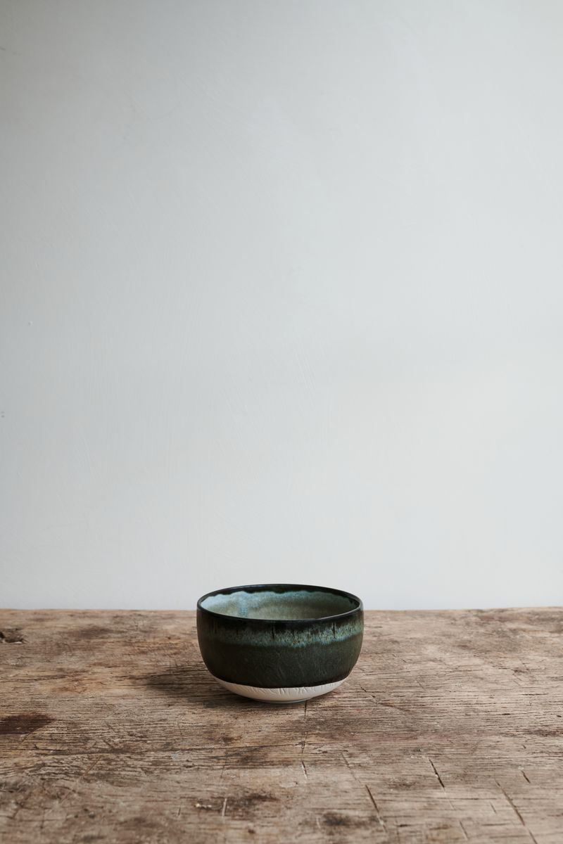 Dashi Bowl Charbon by Jars Ceramistes on wooden table.