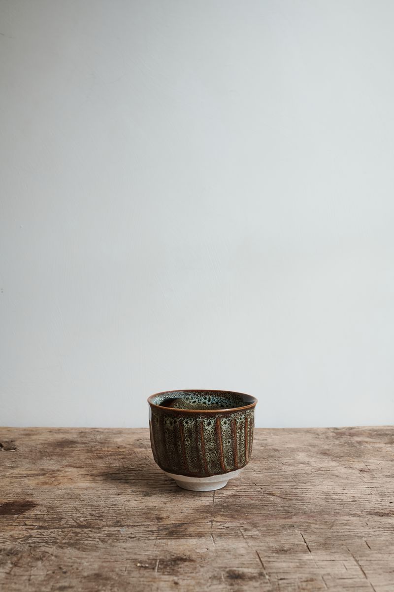 Dashi Bowl Ecume by Jars Ceramistes on wooden table at Enter The Loft.