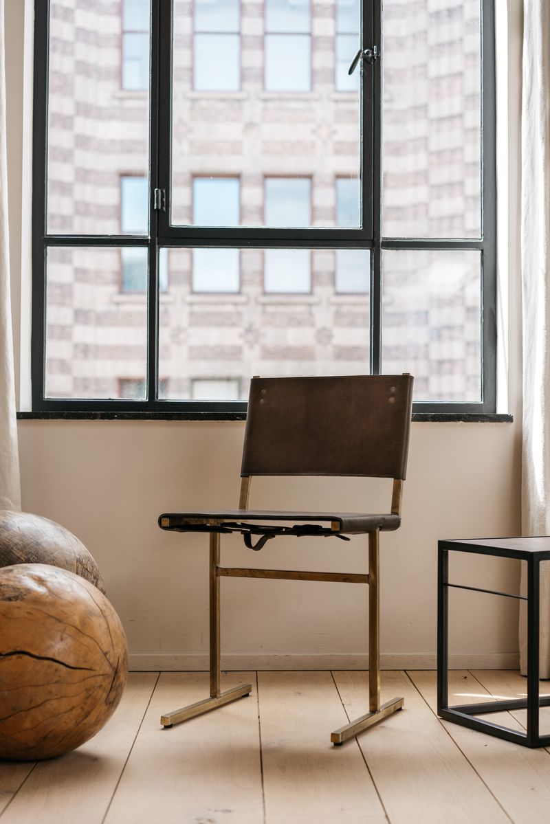 Memento Chair, Brass Frame by WDSTCK at Enter The Loft.