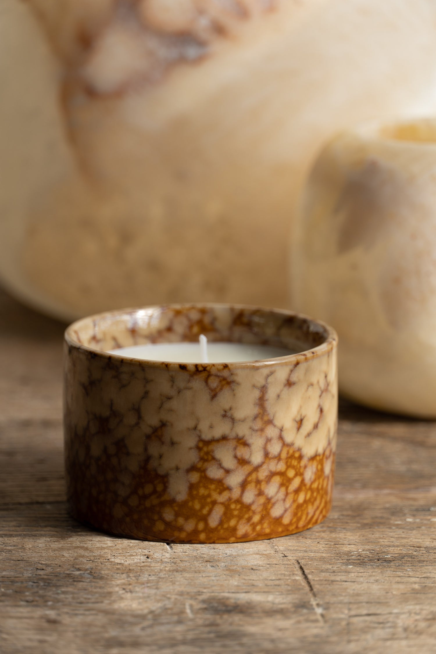 Close-up of the Kera Candle by The Loft Selects.