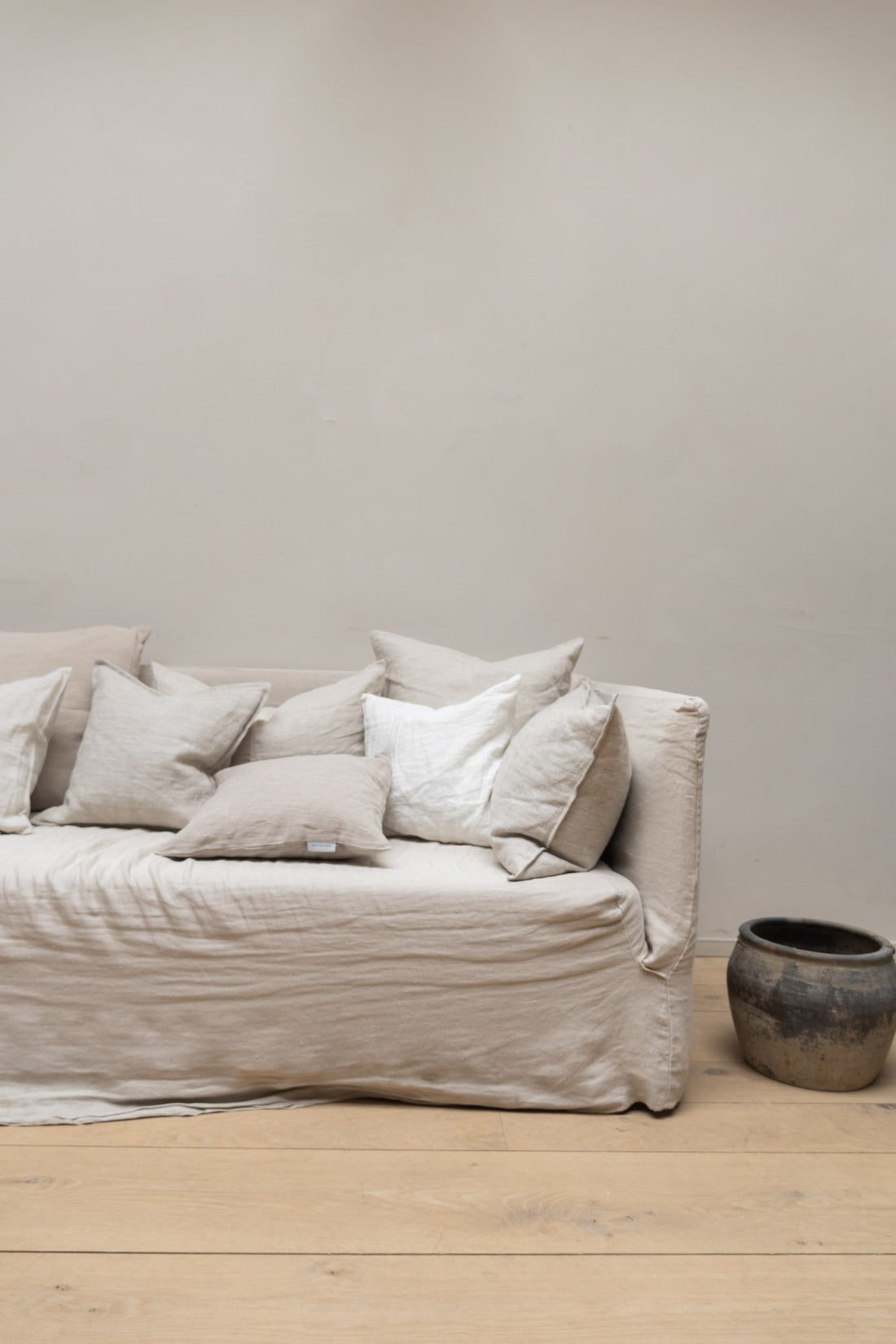 Oatmeal Linen Cushion, Timeless Linen | Enter The Loft