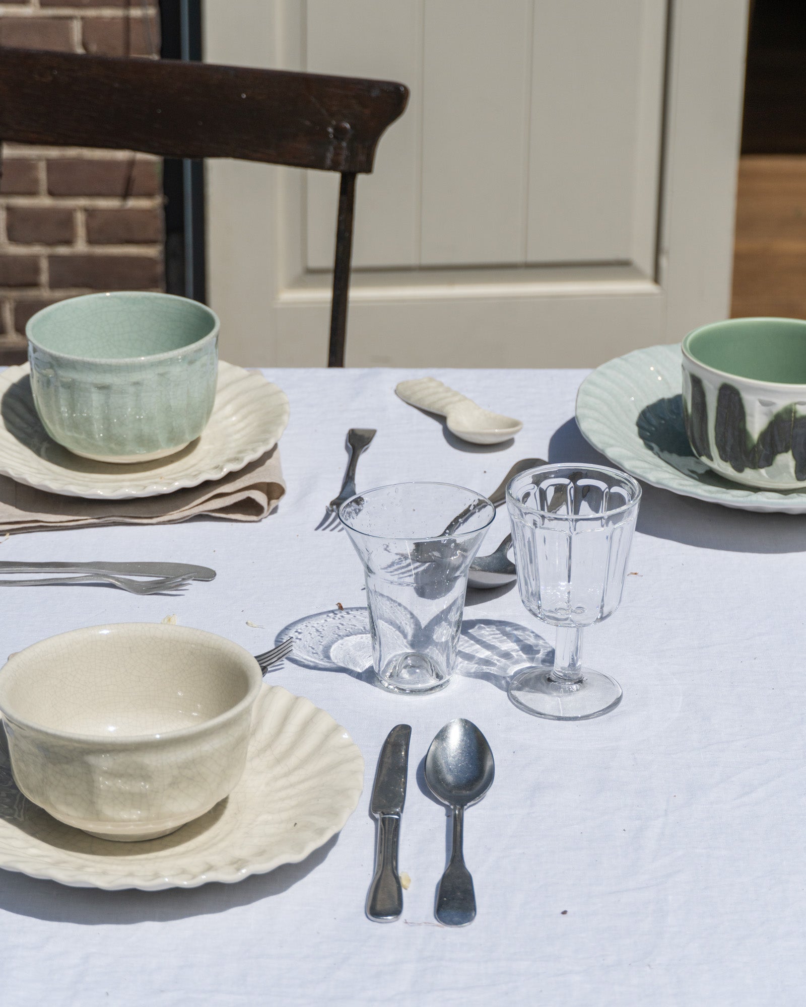 Jars Ceramistes Dashi Bowl in use for outdoors table setting 2.