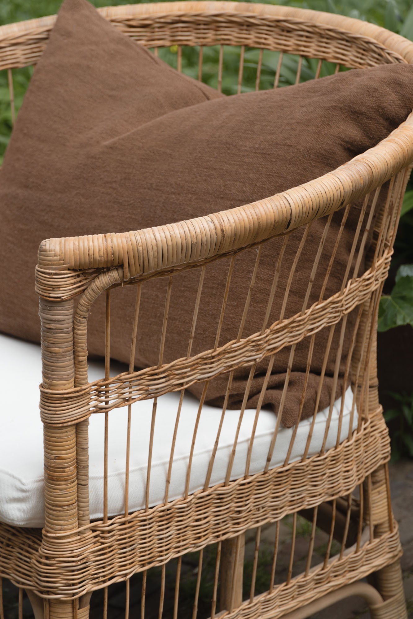 Close-up of the Rattan Chair by Tine K Home.