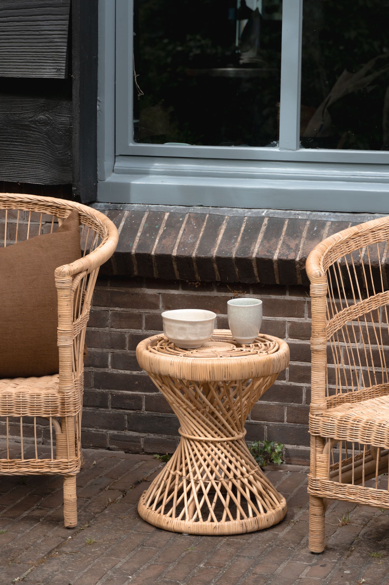 Detail shot of the Rattan Lounge Set by Tine K Home.