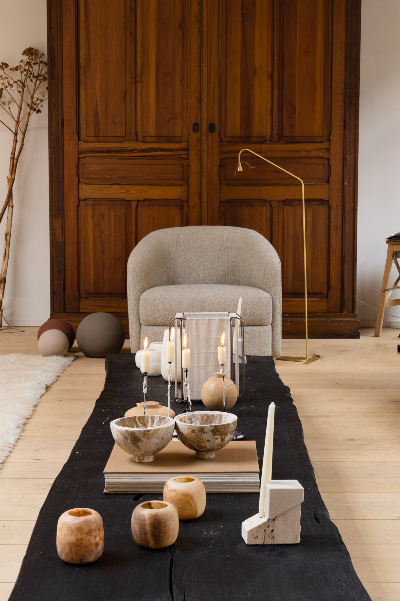 Offset Candleholder by Kristina Dam set in a warm and chic interior at Enter The Loft.
