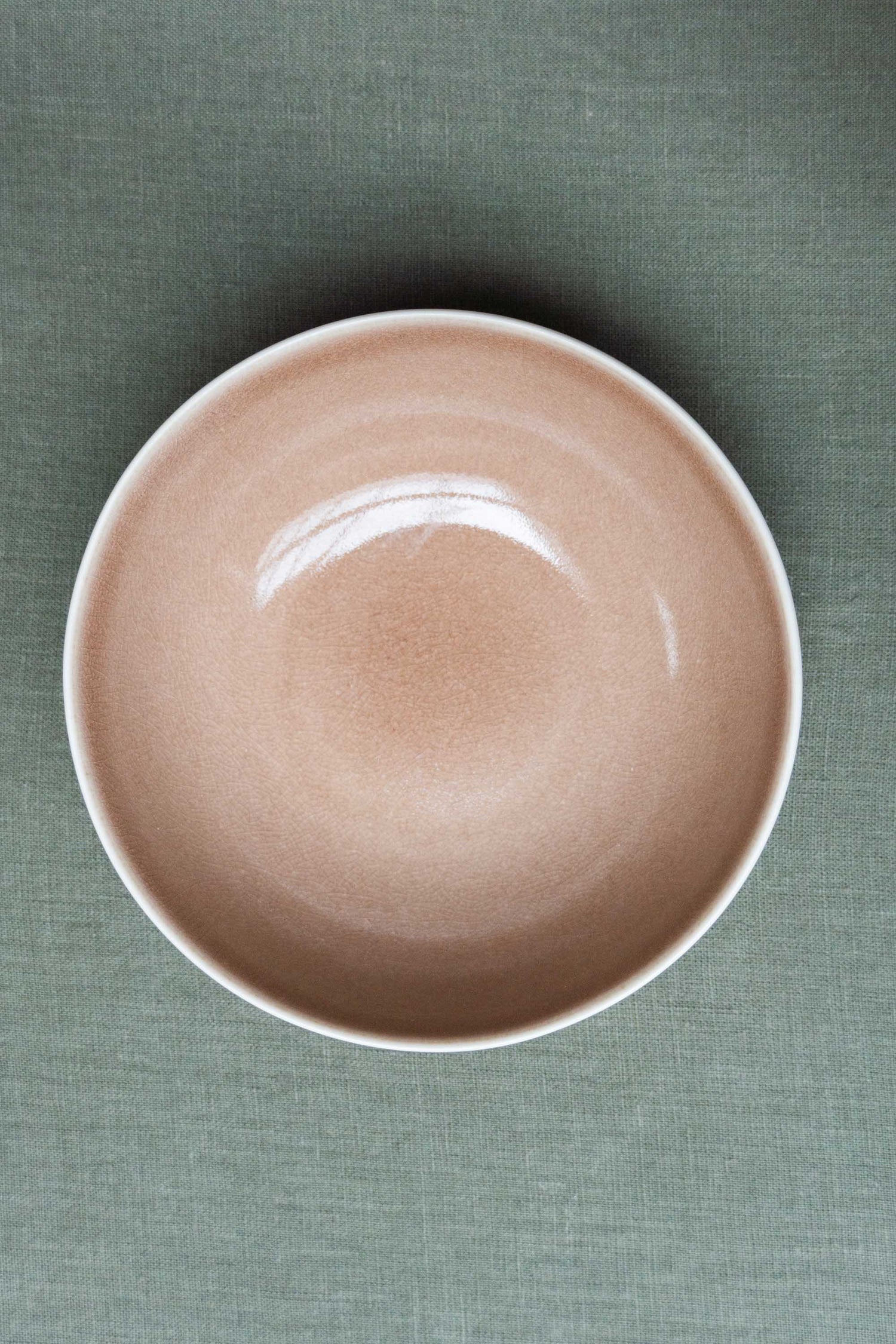 Top view of the Maguelone Bowl Soft Brown by Jars Ceramistes.