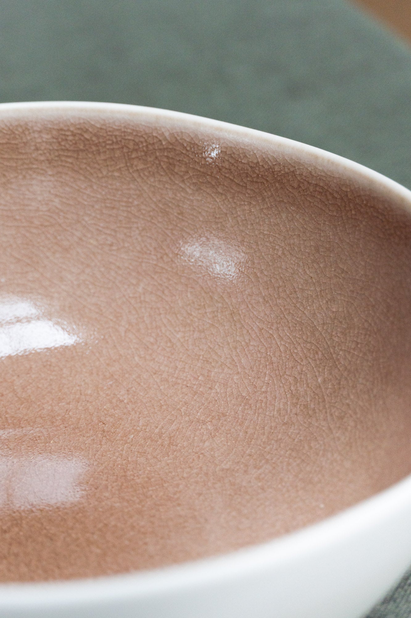 Close-up of the Maguelone Bowl Soft Brown by Jars Ceramistes.