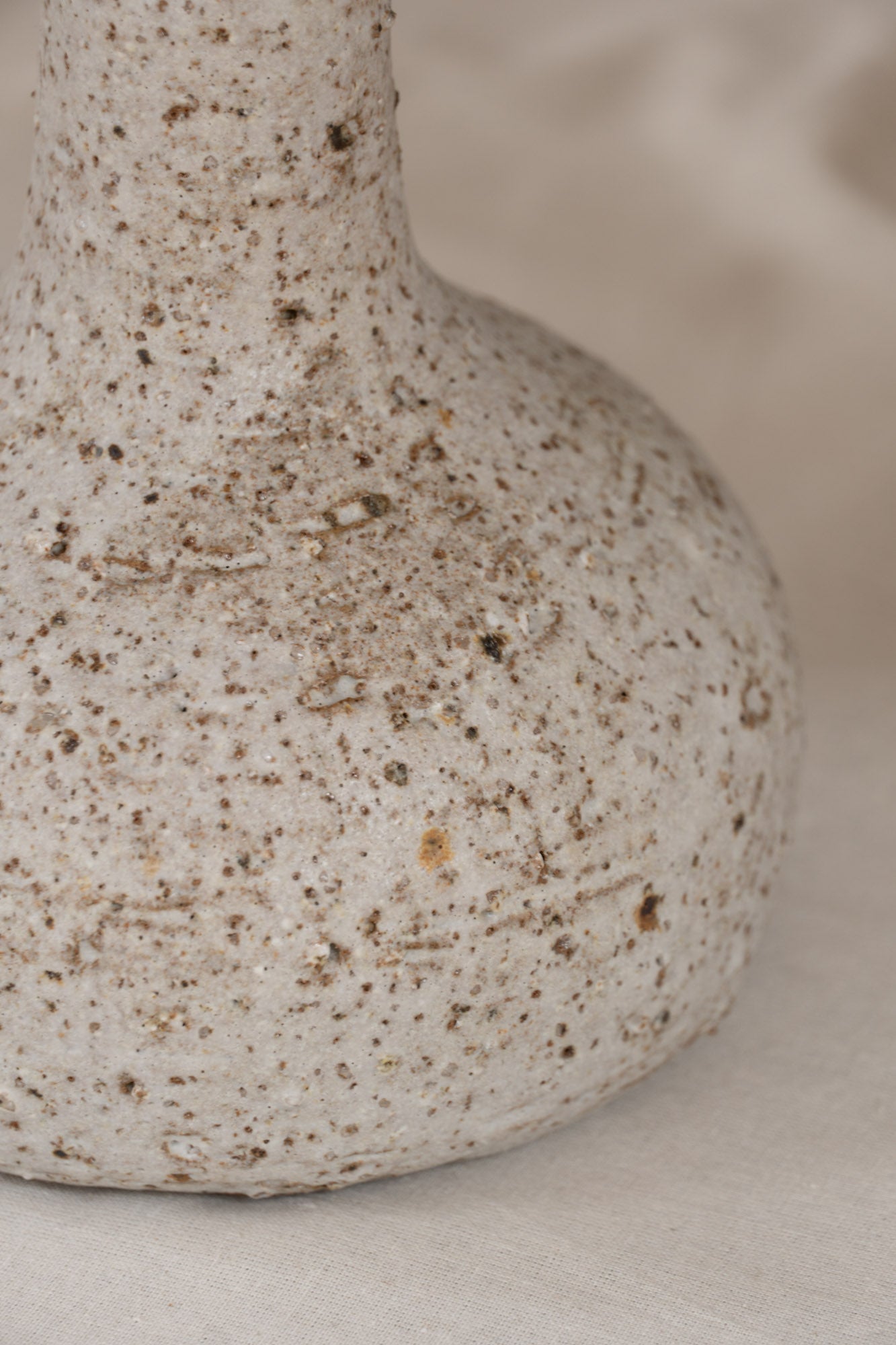 Details of handmade ceramic lamp base by Grès Ceramics