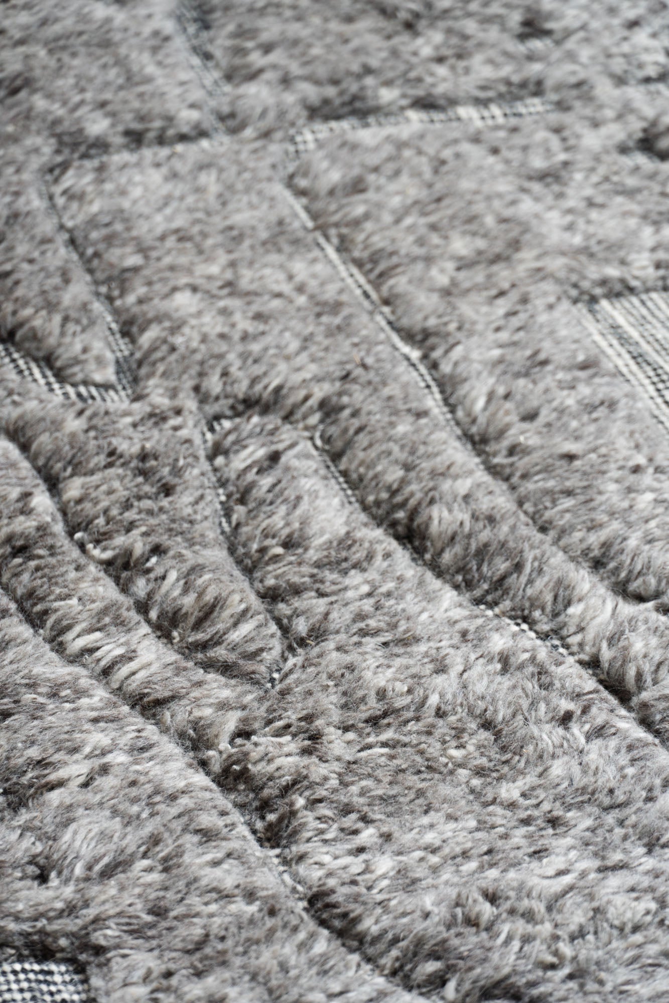 Close-up of the PCB Rug by Zakaria Rugs.