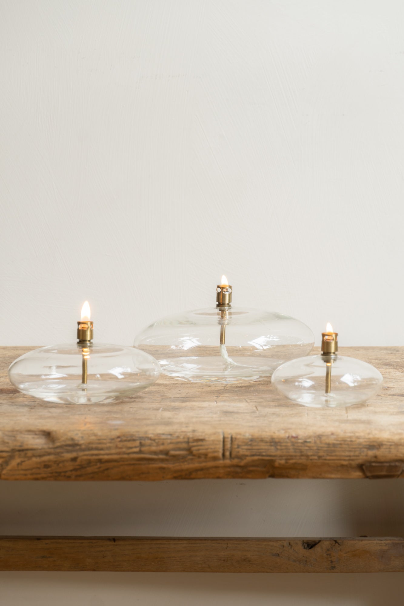 Three different sizes Ova Oil Lamps by The Loft Selects.
