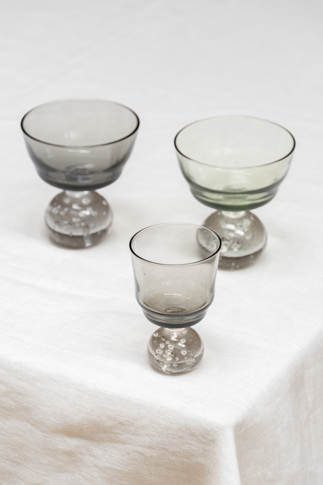 Close-up of the Smoky Glasses by Serax.