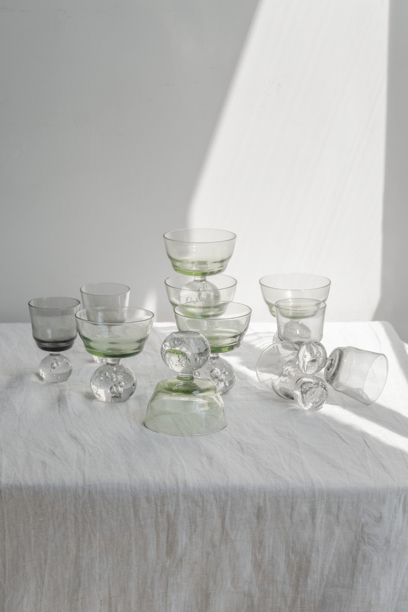 Serax Collection of the Stem Glass in Green Eternal and Smoke
