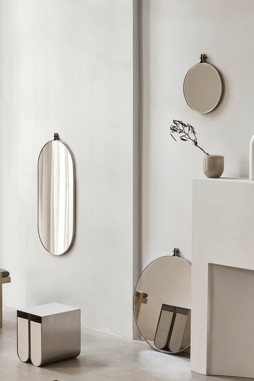 Dowel Mirror Long set in a light and lofty interior.