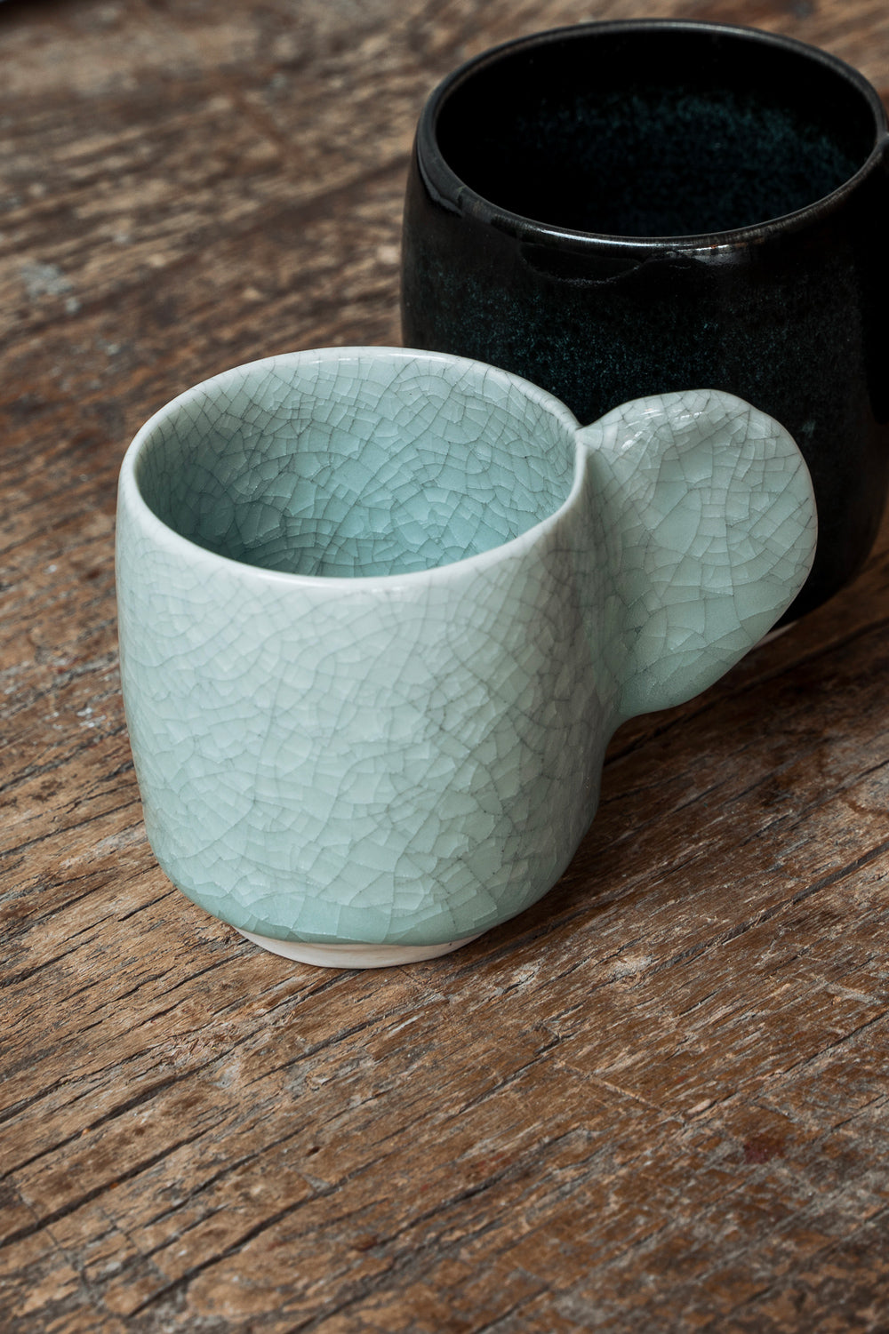 Dashi Coffee Cup Small black and blue ceramic