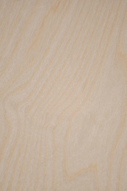 Close-up of the untreated birch multiplex plywood used in the Sputnik Table.