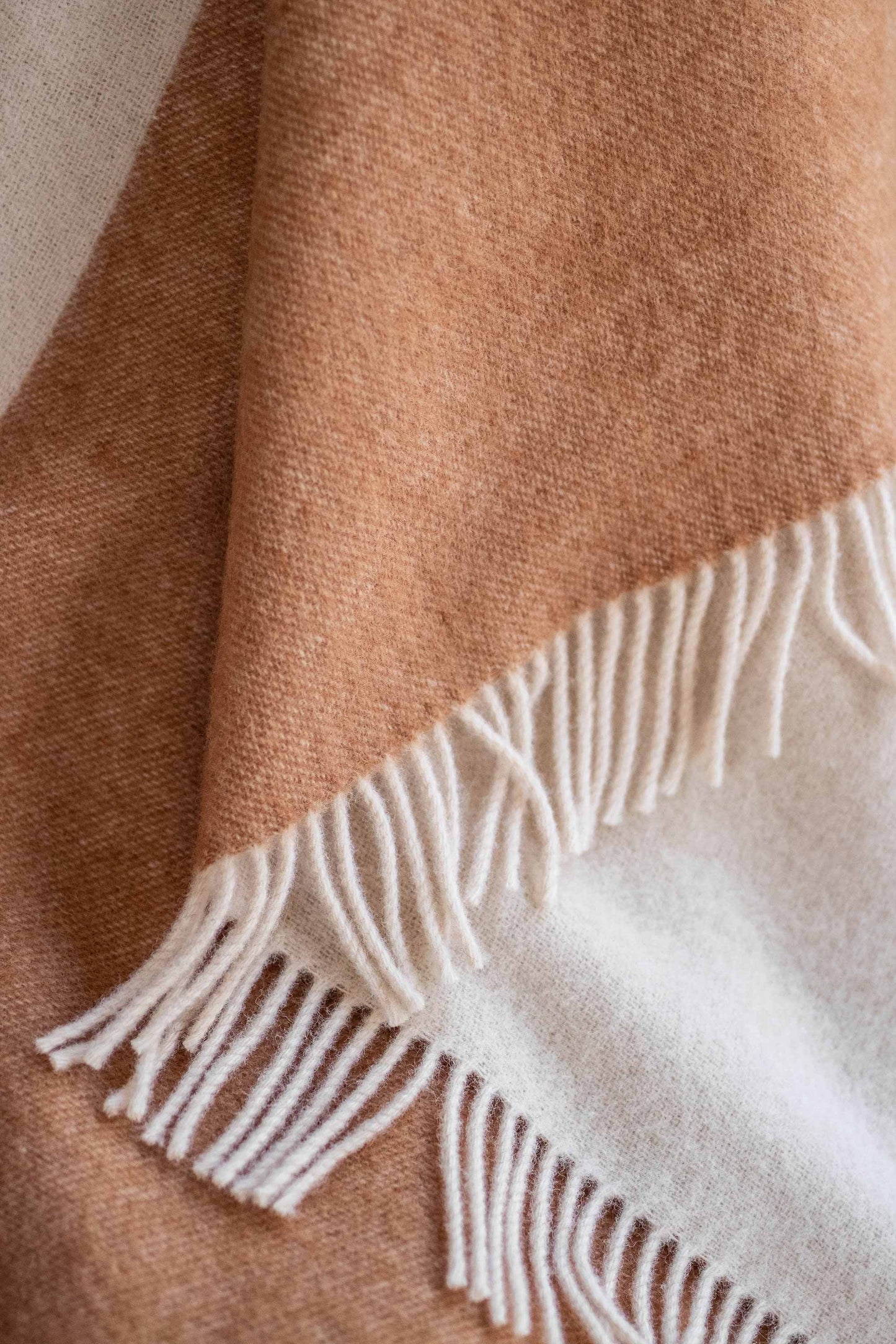 The River Grain Wool Blanket by Forestry Wool detail photo