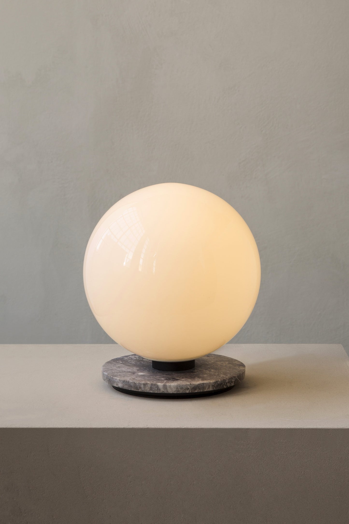 TR Bulb Lamp Ocean Marble by Menu. Marble base, ball table lamp.