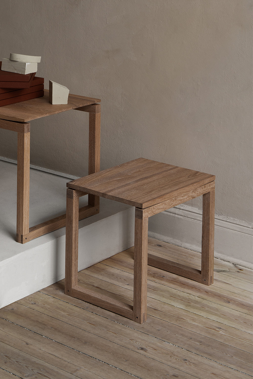 Outline Side Table 05 by Bonni Bonne - an Oak wooden table with Japanese style influence