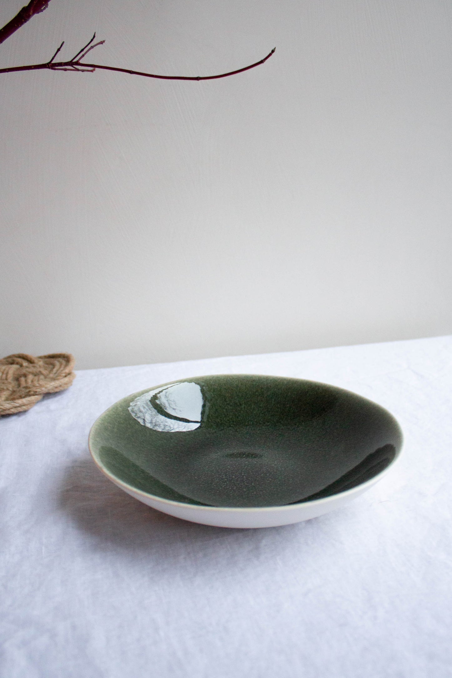 Maguelone Deep Plate Forest Green by Jars Ceramistes.