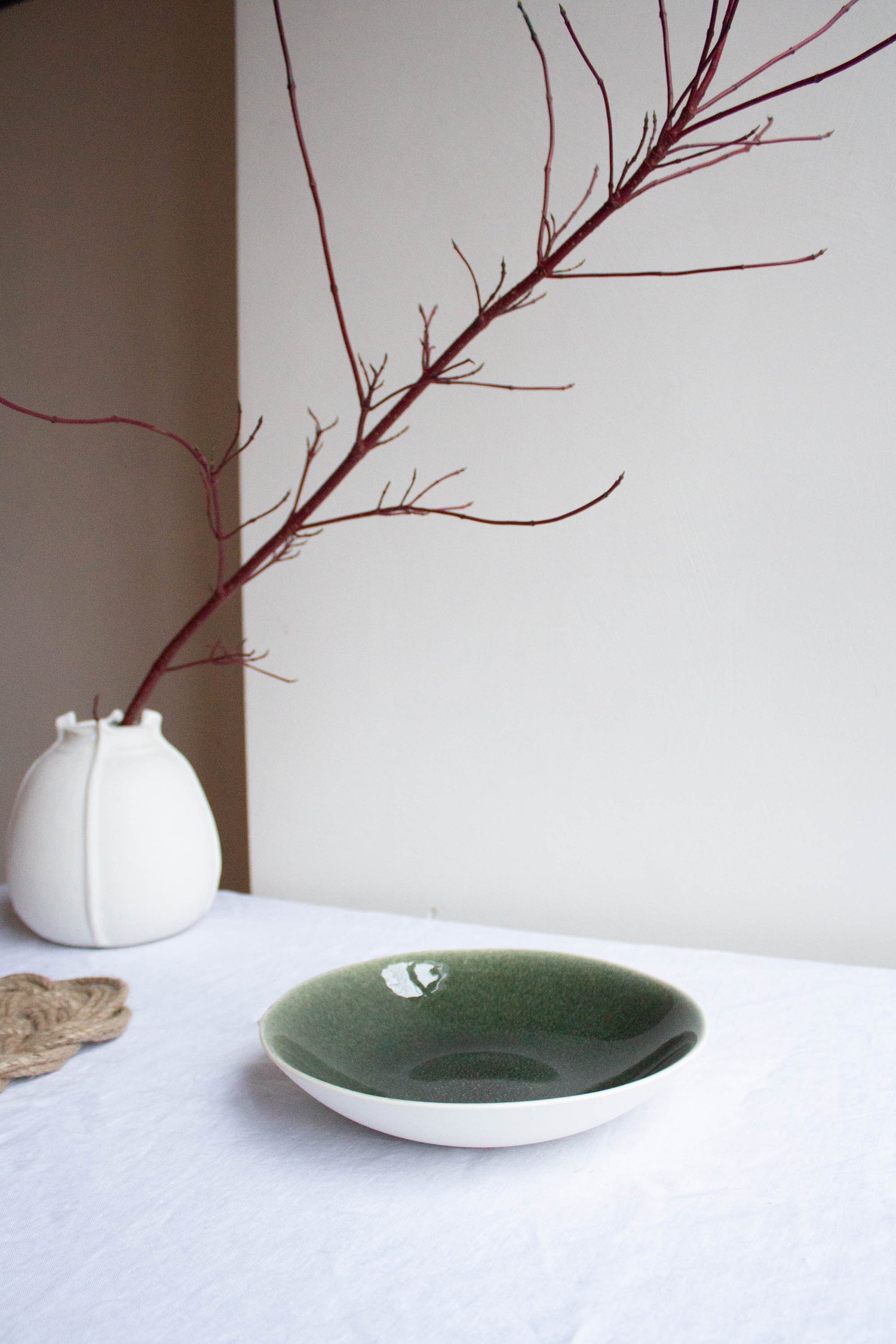 Maguelone Deep Plate Forest Green by Jars Ceramistes at Enter The Loft.