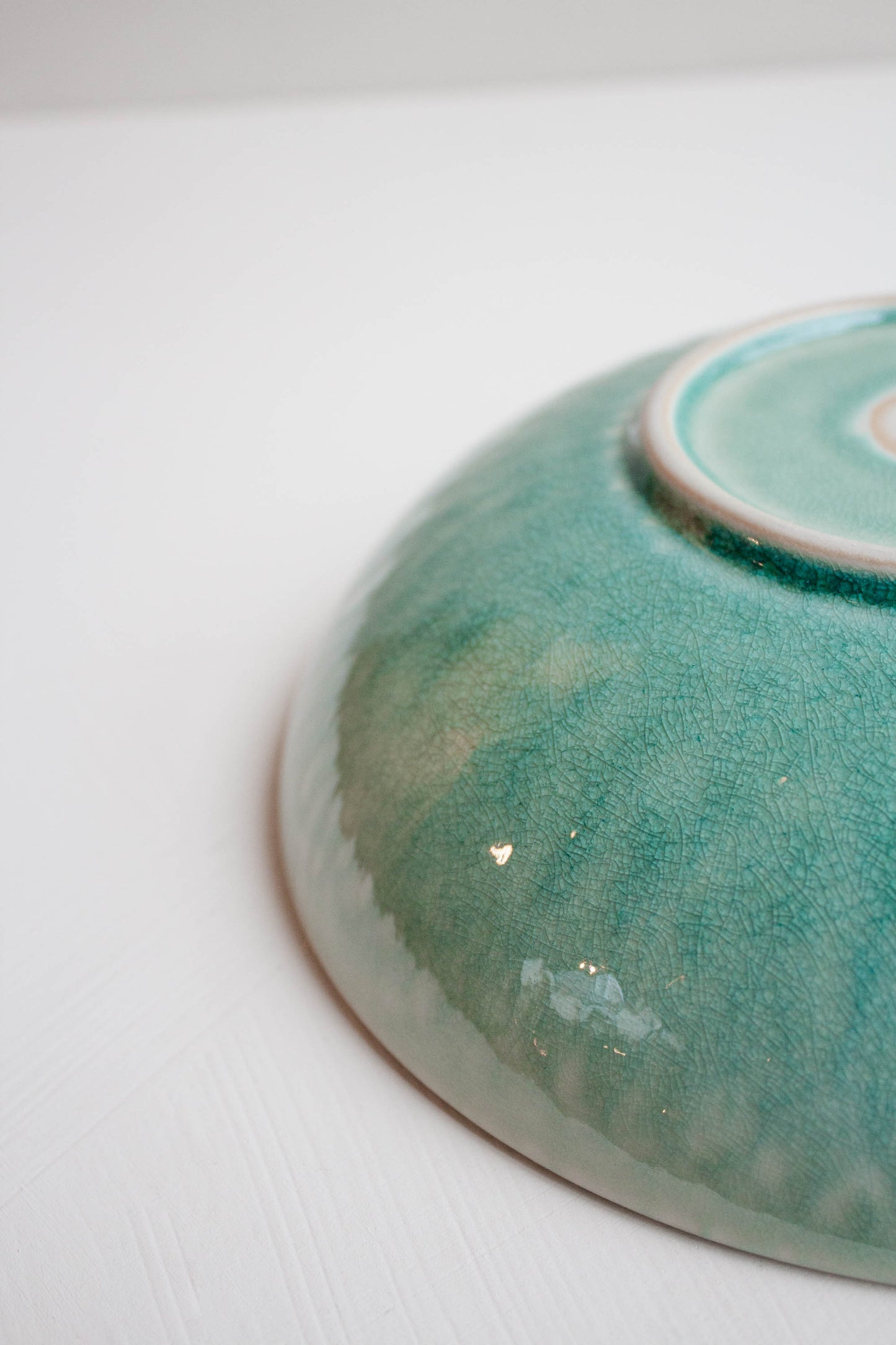 Details of the Tourron Deep Plate Celadon by Jars Ceramistes.