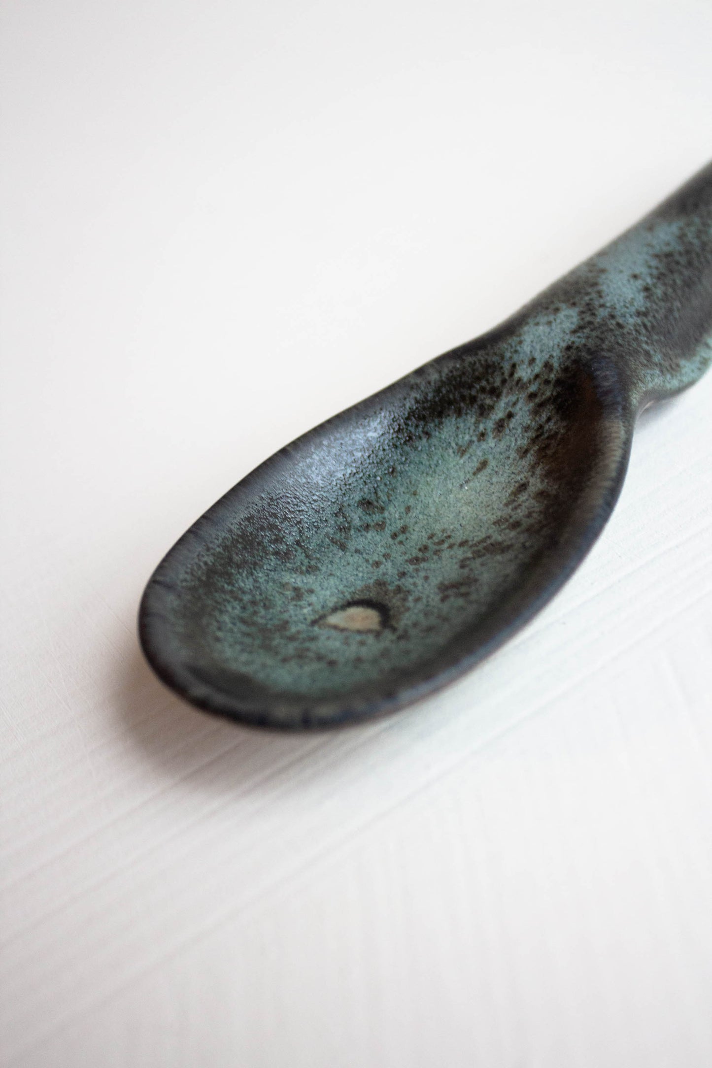 Close-up of the Dashi Yoru Spoon Charbon by Jars Ceramistes.