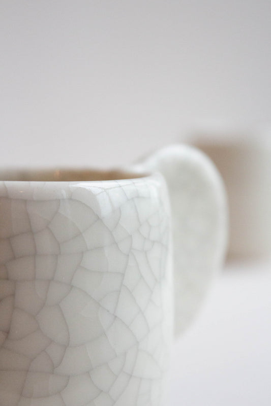 Close-up of the Dashi Coffee Cup Quartz by Jars Ceramistes.