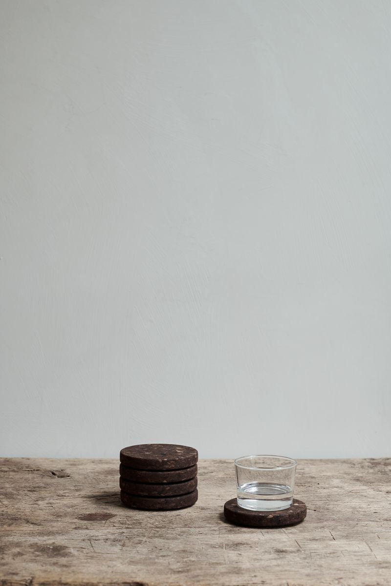 Burnt Cork Coasters (set of 5) by Studio Corkinho.