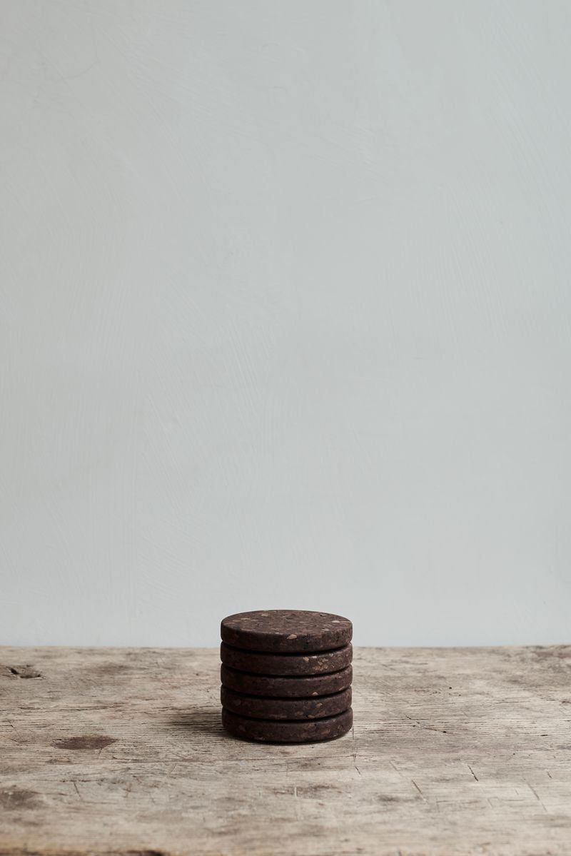 Burnt Cork Coasters set of five by Studio Corkinho scenery photo