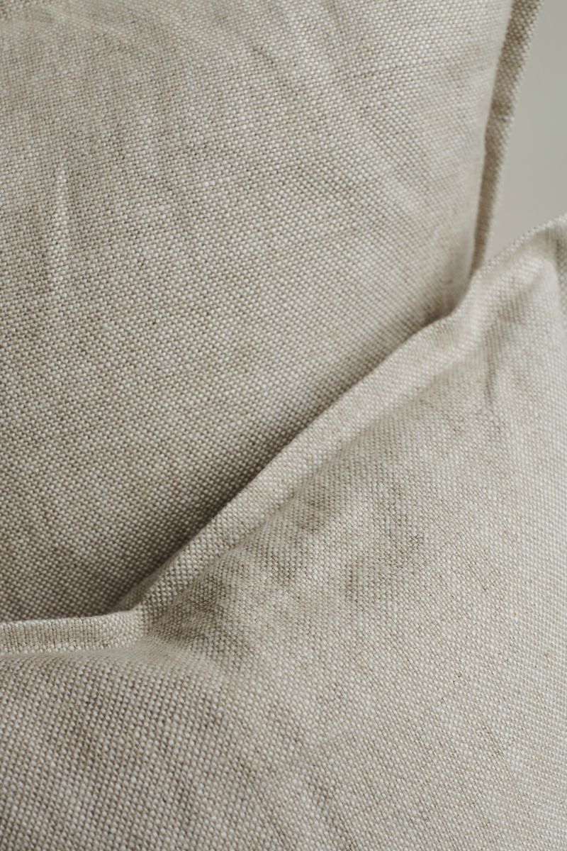 Close-up of the sturdy heavyweight linen used in this cushion by Timeless Linen.