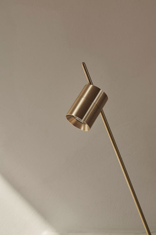 Close-up of the Aude Table Lamp by Trizo21 when turned on.