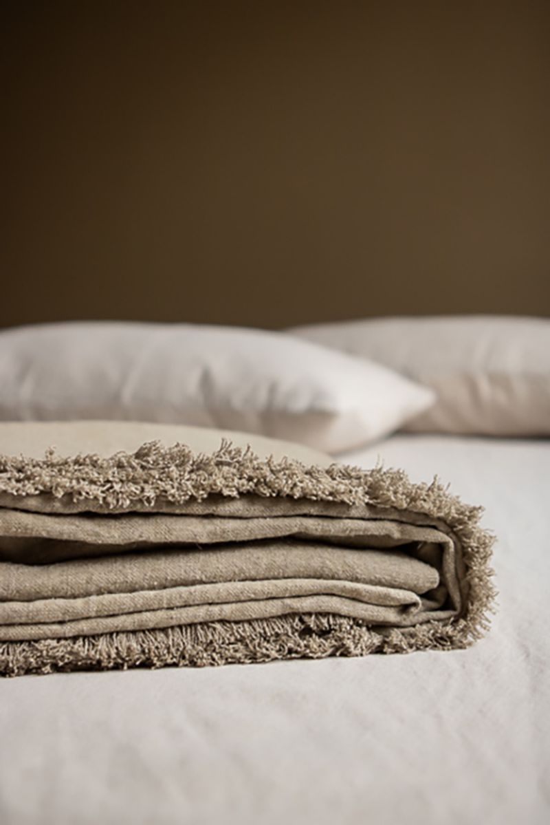 Folded Linen Throw by Timeless Linen.