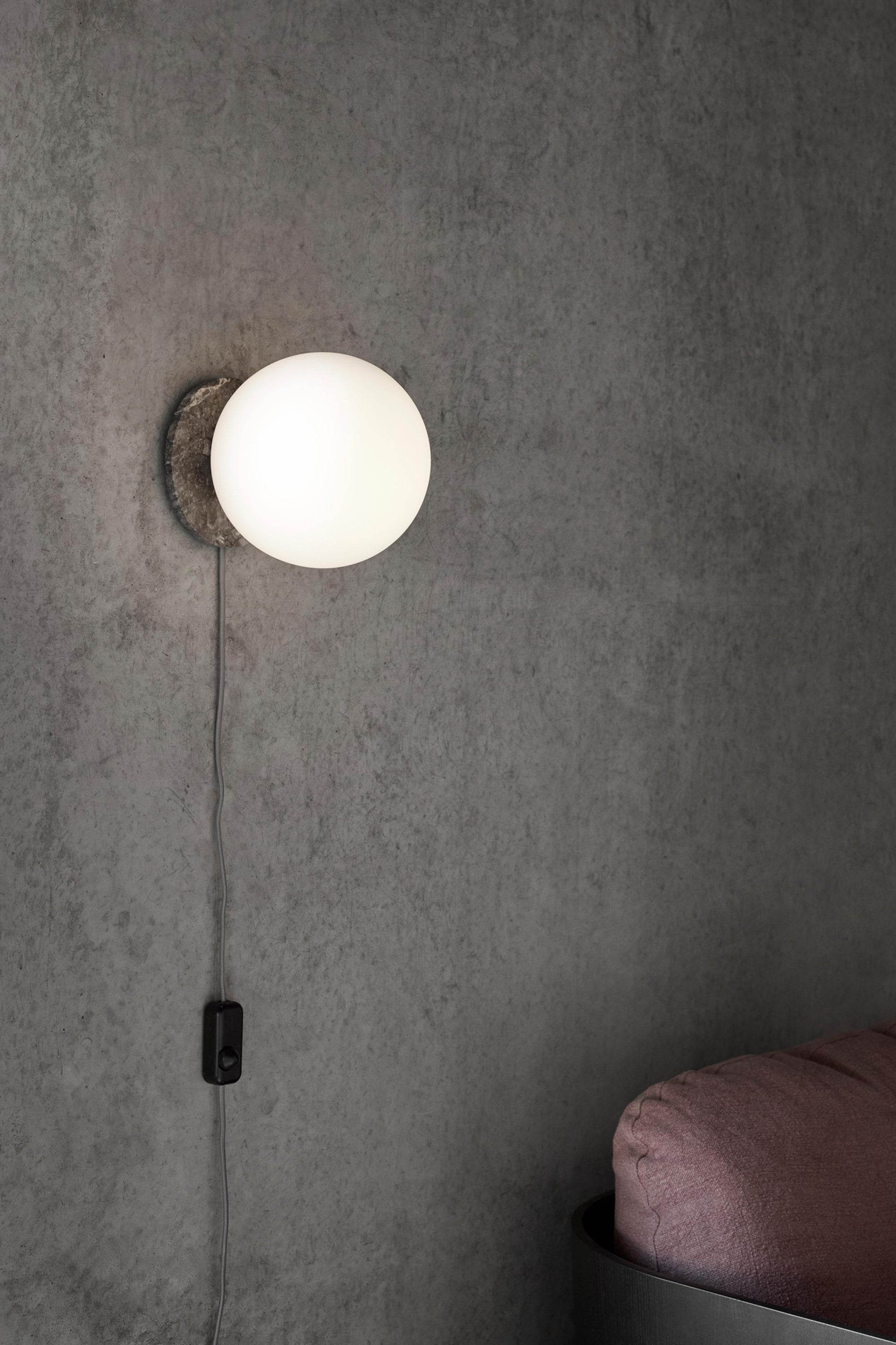 TR Bulb Lamp Ocean Marble by Menu as a wall lamp.