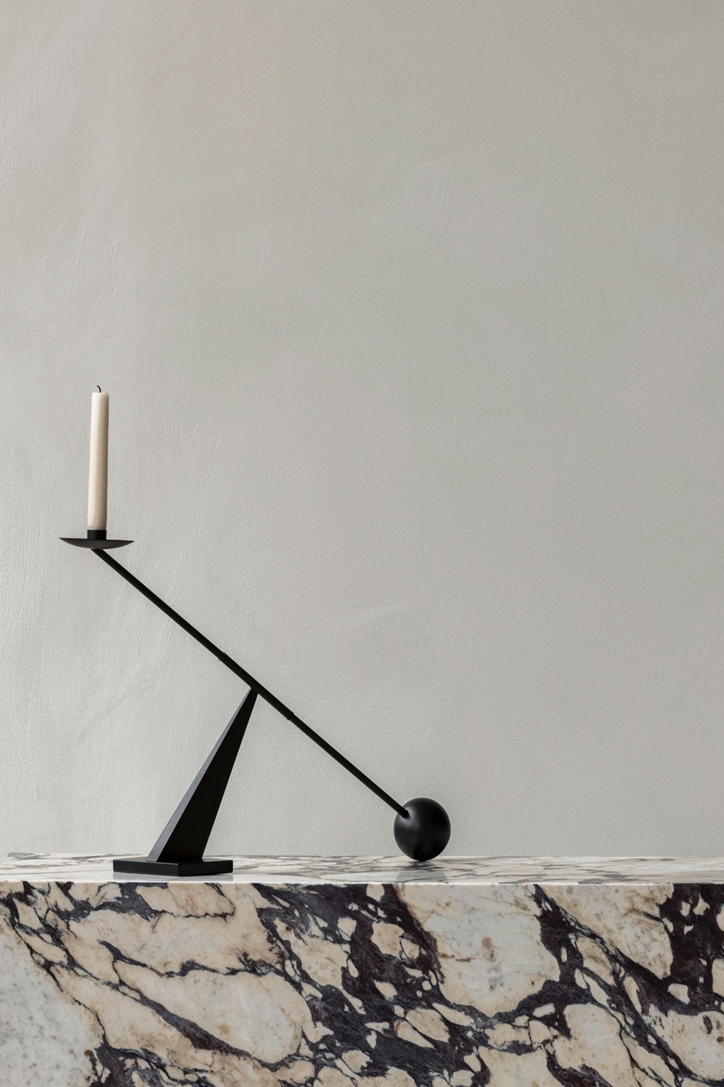 Audo Interconnect Candleholder Sculpture Black Steel Balance - Enter The Loft