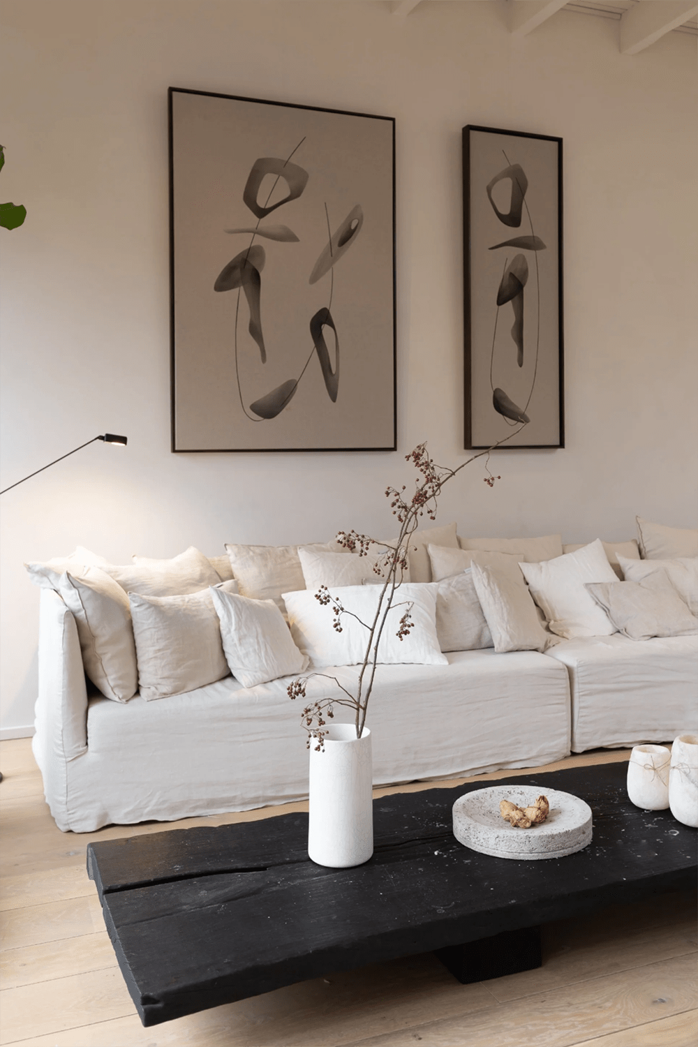 Gervasoni Ghost Sofa Butter Linen - a sofa with natural linen cover - Enter The Loft