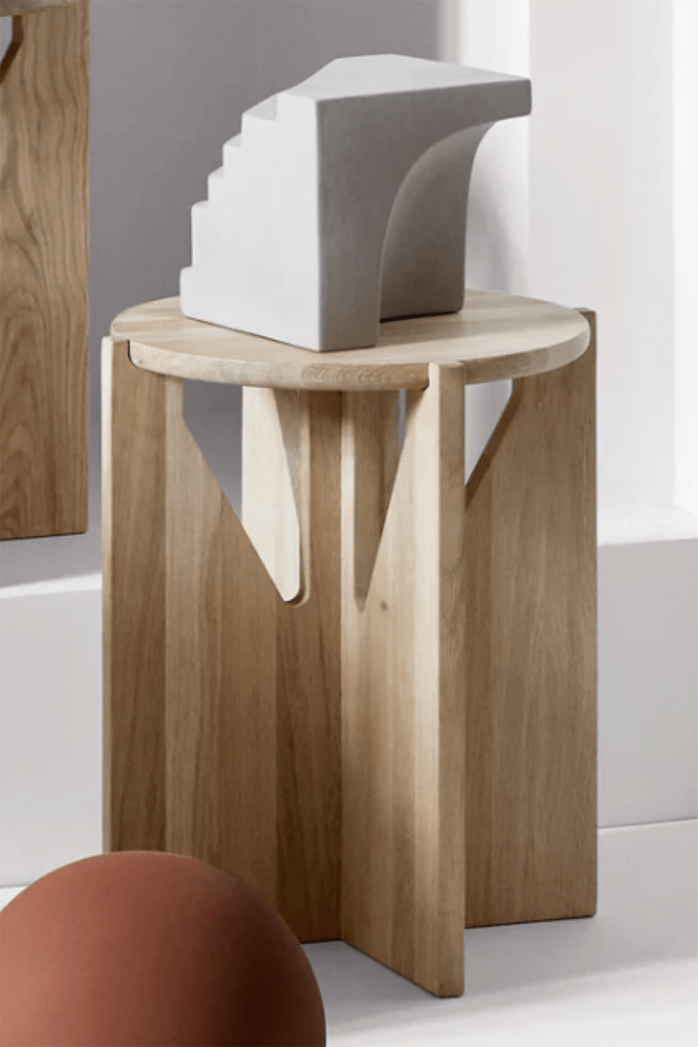 Wooden Stool Natural Oak by Kristina Dam.