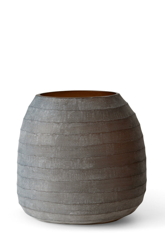 Close-up of the mouthblown Organic Vase in Smoke colour by Nordstjerne.