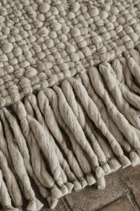 Details of a handwoven rug by Cappelen Dimyr