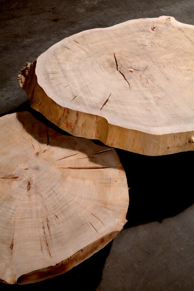 Tabletop view of the Heerenhuis Poplar Coffee Tables.