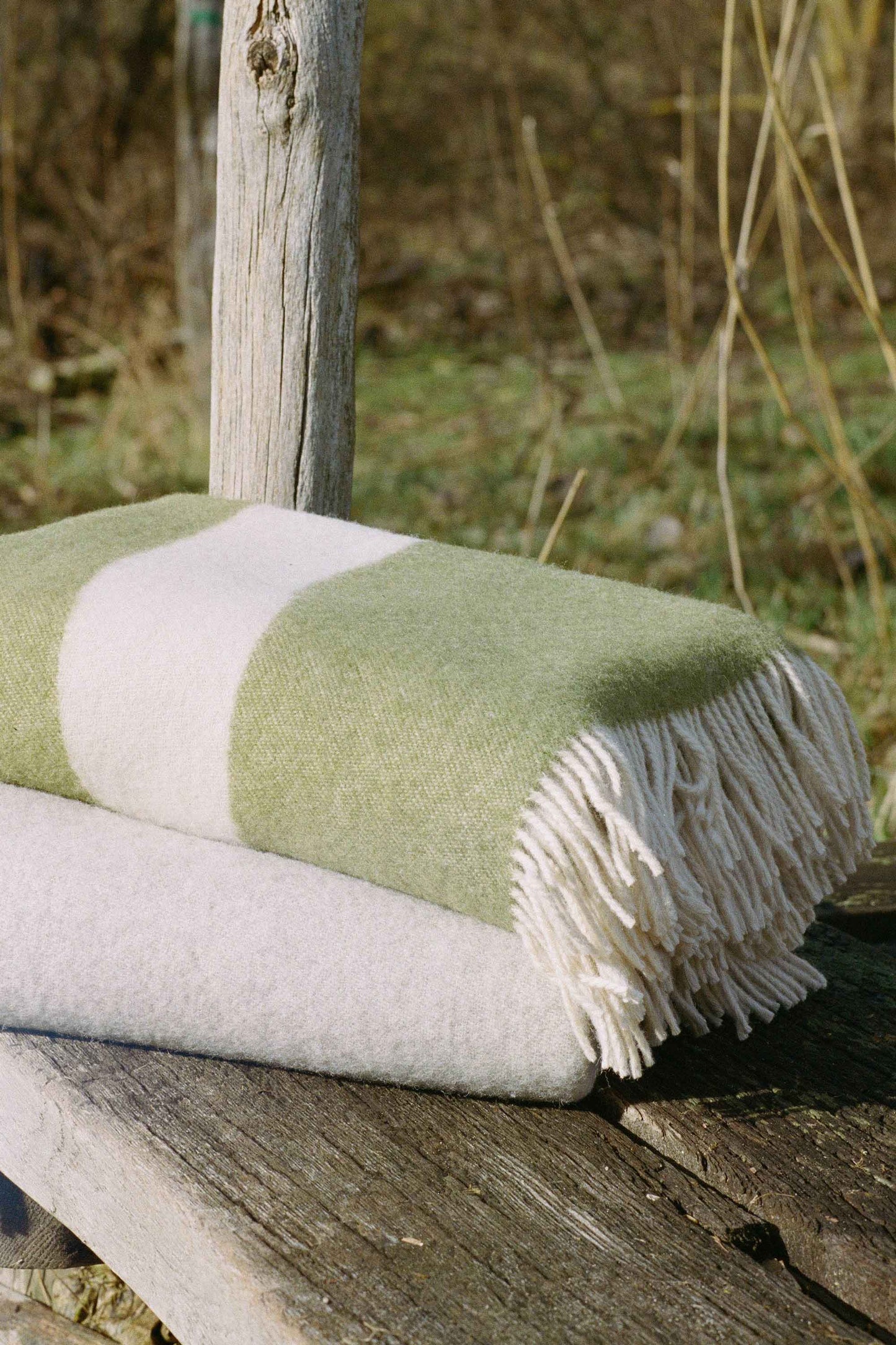 Nature Green Wool Blanket by Forestry Wool