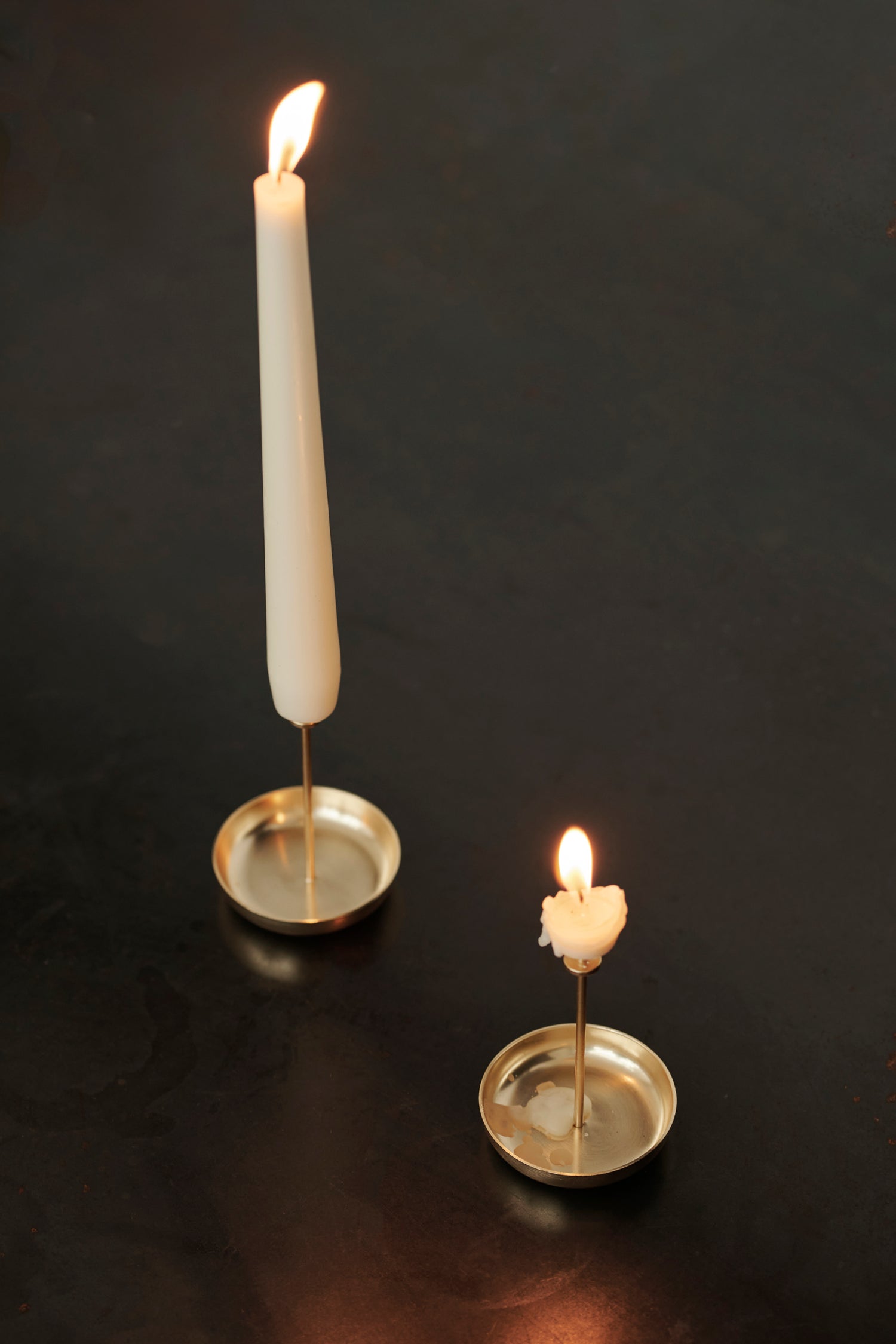 Micro candle pin brass set of 2, elegant and compact accessories for securing small candles. Crafted from brass for a sophisticated touch.