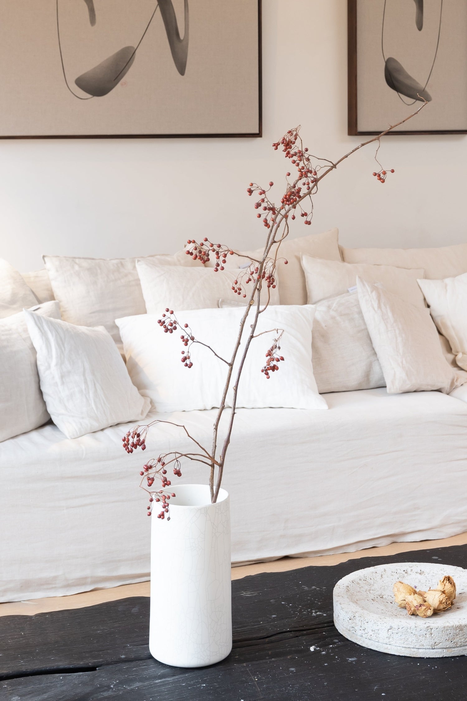 Gervasoni Ghost Sofa Butter Linen - a sofa with natural linen cover - Enter The Loft